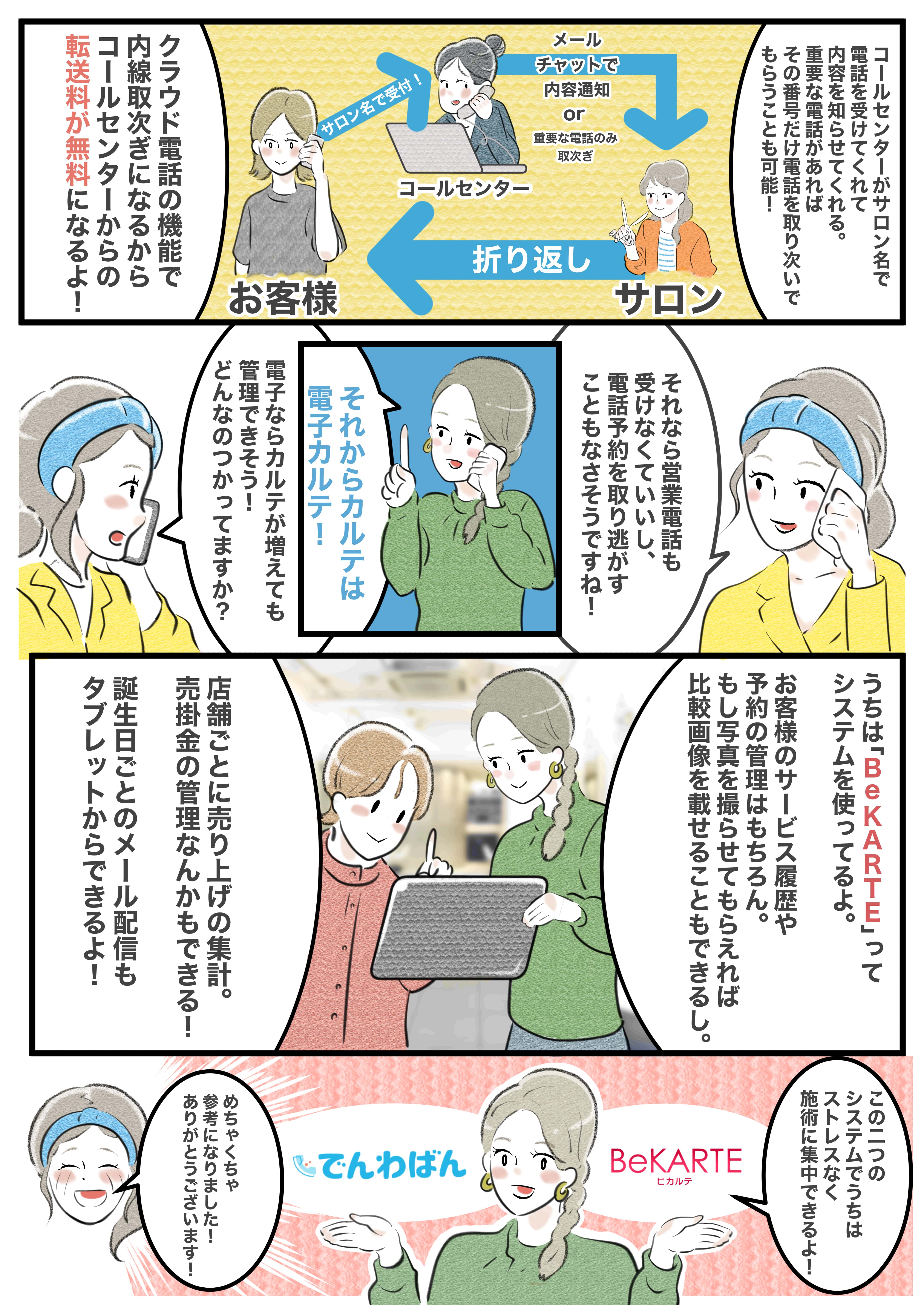 【マンガで解説】どうする？サロンのカルテ・電話対応の問題